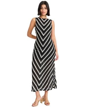 Donna Morgan Crochet Sleeveless Midi Dress - Black
