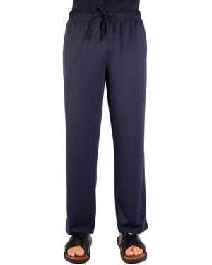 Tailorbyrd French Terry Elastic-drawstring Waistband Pants - Blue