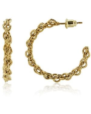 Rebl Jewelry Plated Interlocked Chain Hoop Earrings - Multicolor