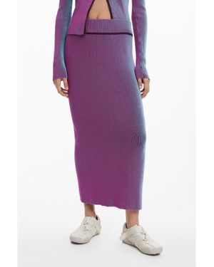 Desigual Vertical Striped Skirt - Purple