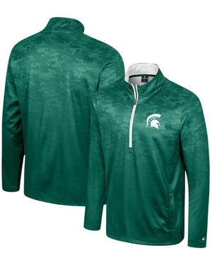 Colosseum Athletics Michigan State Spartans The Machine Half-zip Jacket - Green