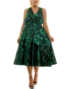 Taylor V-neck Bow Detail Dress - Green