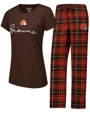 Concepts Sport Cleveland Browns Vector T-shirt Flannel Pants Sleep Set