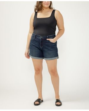 Silver Jeans Co. Plus Size Boyfriend Shorts - Blue