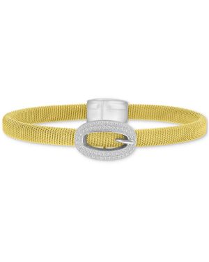 Macy's Cubic Zirconia Buckle Charm Bracelet - Yellow