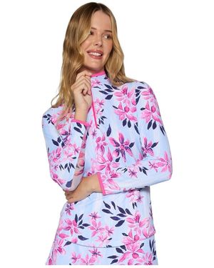 G Lifestyle Clothing Long Sleeve Color Block Mock Neck Starfish Bt. Peri Xsmall - Purple