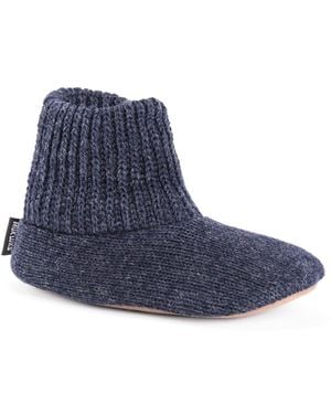 Muk Luks Morty ragg Wool Slippers - Blue