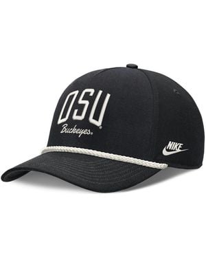 Nike And Ohio State Buckeyes Letter Rope Rise Adjustable Hat - Black