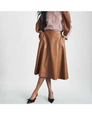 UNIVERSAL STANDARD Plus Size Plus Charlotte Leather Skirt - Brown