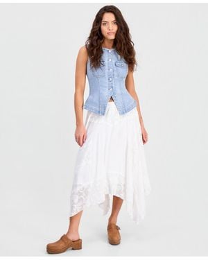 And Now This Petite Lace Maxi Skirt - White
