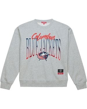 Mitchell & Ness Columbus Blue Jackets Hockey Night Sweatshirt - Gray