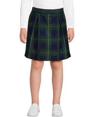 Lands' End Big Girls School Uniform Plaid Skort Top Of Knee - Black