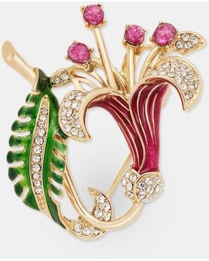 Anne Klein Crystal Lily Flower Pin - White
