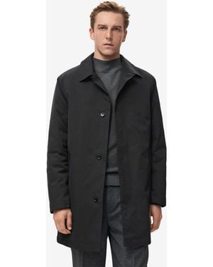 Mango Quilted Water-repellent Trench Coat - Black