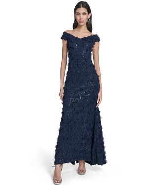 Eliza J Off-the-shoulder Maxi Gown - Blue