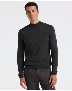 Perry Ellis Long Sleeve Mock Neck Pullover Sweater - Black