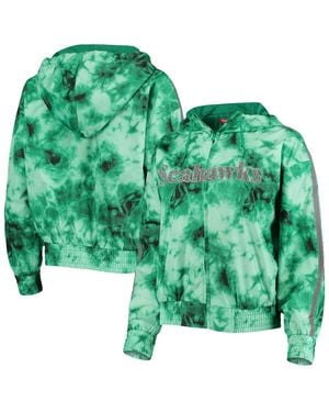 Mitchell & Ness Seattle Seahawks Galaxy Full-zip Windbreaker Hoodie Jacket - Green