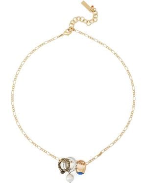 Kurt Geiger Imitation Pearl And Ring Charm Pendant Necklace - Metallic