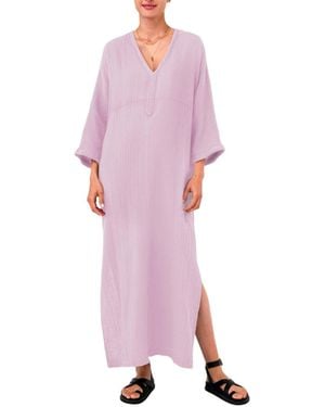 ocean + main Ocean+main Ocean+main Gauze Arc Seam Caftan - Pink