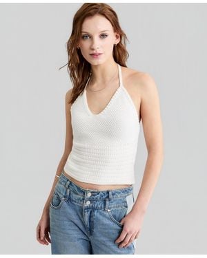 And Now This Halter V-neck Knit Tank Top - White