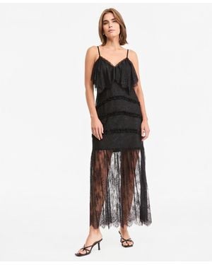 And Now This V-neck Lace Slip Dress - Black