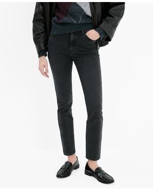 Mango Claudia Slim-fit Cropped Jeans - Black