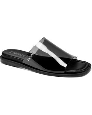 DKNY Cataline Slide Flat Sandals - Black