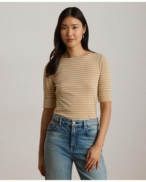 Ralph Lauren Striped Boatneck Top - Blue
