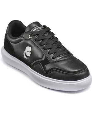 Karl Lagerfeld Side Embroidered Karl Profile Logo Sneakers - Black