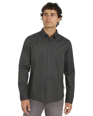 DKNY Campbell Stretch Cotton Poplin Shirt - Black
