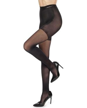 Memoi Second Skin Power Shape 30 Semi Opaque Control Top Pantyhose - Black