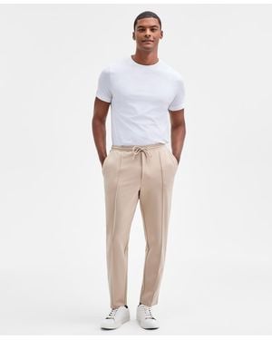 Alfani Alfatech Regular-fit Compact Textured Ponte-knit Pants - White