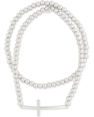 Nine West 2-pc. Set Cross Beaded Stretch Bracelets - White