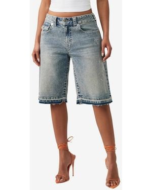 TRUE RELIGION Jessie Mid-rise baggy Denim Shorts - Blue