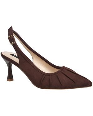 French Connection Ruched Kitten Heel - Brown