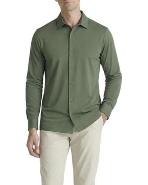 Level 7 Office-leisure Collection Cool Tech Seamless Long Sleeve Shirt - Green