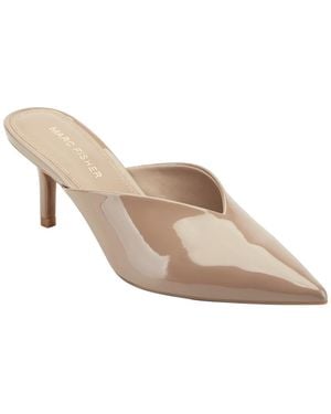 Marc Fisher Aprile Sweatheart Top Line Slip-on Dress Mules - White