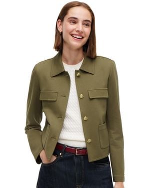 Tommy Hilfiger Ponte Knit Band Collar Jacket - Green