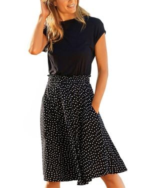 Lascana Polka Dot 2-in-1 Dress - Black
