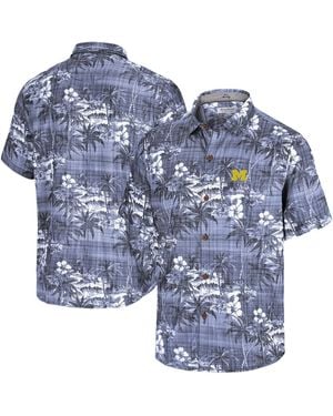 Tommy Bahama Michigan Wolverines Coconut Point Palmetta Islandzone Camp Button-up Shirt - Blue