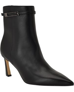 Calvin Klein Alenna Buckle Strap Stiletto Booties - Black