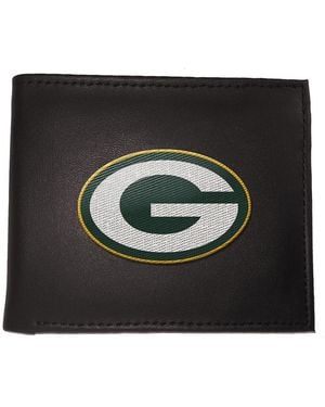 Evergreen Enterprises Green Bay Packers Synthetic Leather Embroidered Bifold Wallet - Black