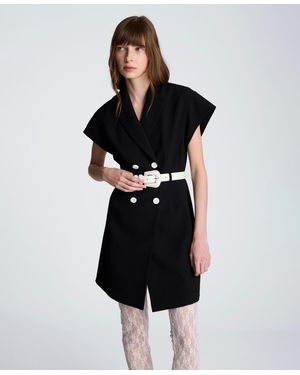 Kenneth Cole Drop Shoulder Trench Mini Dress - Black