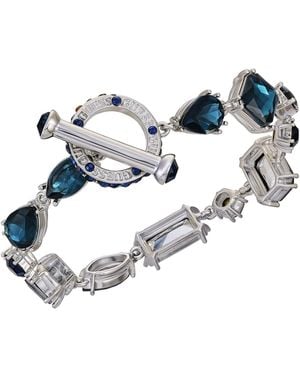 Guess Epoxy Glass Stone And Gold-tone toggle Bracelet - Blue
