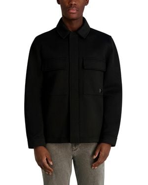 Karl Lagerfeld Twill Collared Shirt Jacket - Black