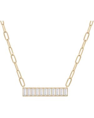 Audrey by Aurate Nano Emerald Color Baguette Bar Pendant Necklace (1 Ct. T.w. - Metallic