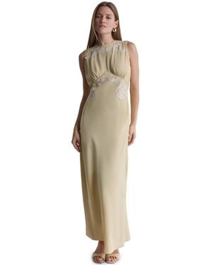BCBGMAXAZRIA Lace-trim Empire-waist Crewneck Sleeveless Maxi Dress - Multicolor