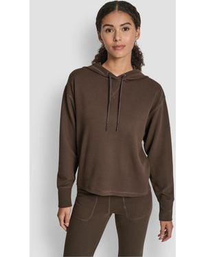 DKNY Transcend Thermal Pull-on Hoodie - Brown