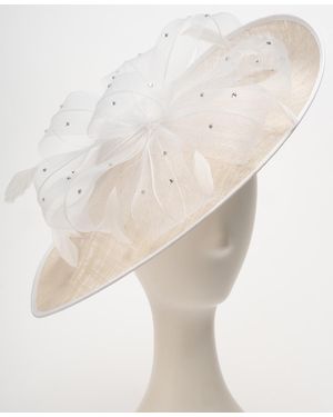 August Accessories Embellished Sinamay Fascinator - Natural