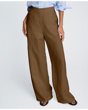 Kenneth Cole Pull-on Wide-leg Pants - Brown